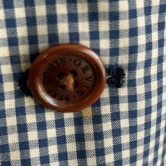 Orvis Men's Blue Gingham Check 3 Button Sport Coat Blazer Size 46R - Picture 9 of 12